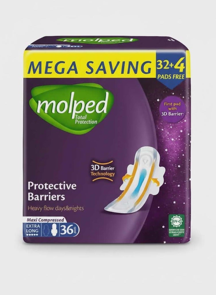 Molped Total Protection - Family Pack - Extra Long - 36 Pads - Image 1